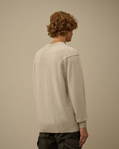 C.P. Company Pull Lambswool GRS Crewneck Off White Melange
