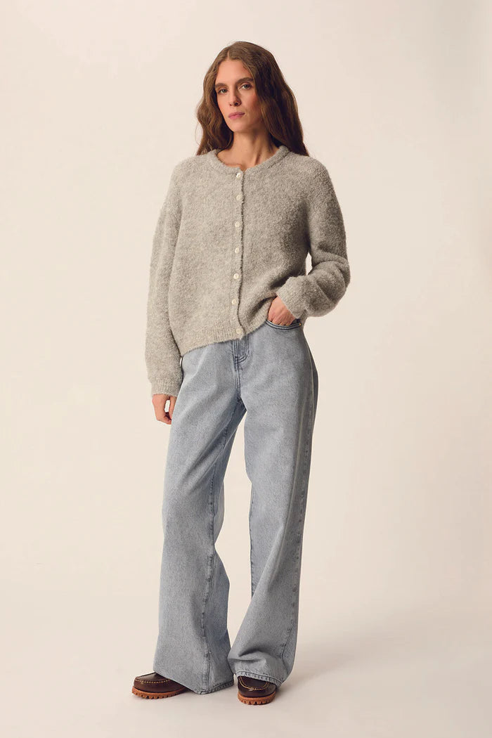Des Petits Hauts Gilet Cristie en Alpaga Gris Chine