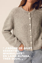 Charger l&#39;image dans la galerie, Des Petits Hauts Gilet Cristie en Alpaga Gris Chine