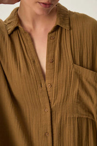 Des Petits Hauts Robe Sophane en Lin Olive