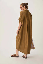 Charger l&#39;image dans la galerie, Des Petits Hauts Robe Sophane en Lin Olive