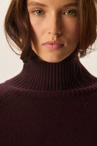 Des Petits Hauts Pull Aramis Col Montant Coffee