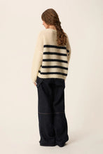 Charger l&#39;image dans la galerie, Des Petits Hauts Pull Aleo Kid Mohair Creme Marine