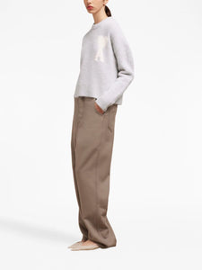 AMI Pull Ami de Coeur en Alpaga Gris perle