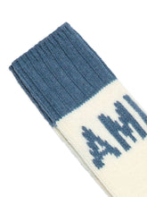 Charger l&#39;image dans la galerie, AMI Chaussettes Logo Ami en Laine Bleu orage