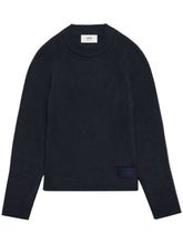 Charger l&#39;image dans la galerie, AMI Pull Col Rond en Laine Coton Bleu nuit