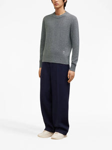 AMI Pull Col Rond en Cachemire Ami de Coeur Heather grey