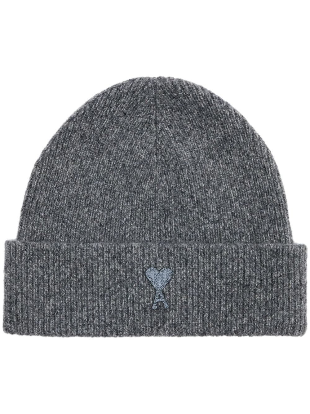 AMI Bonnet Ami de coeur en Cachemire Gris