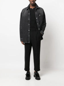 AMI Chemise Oversize Ami de Coeur Metal Noir