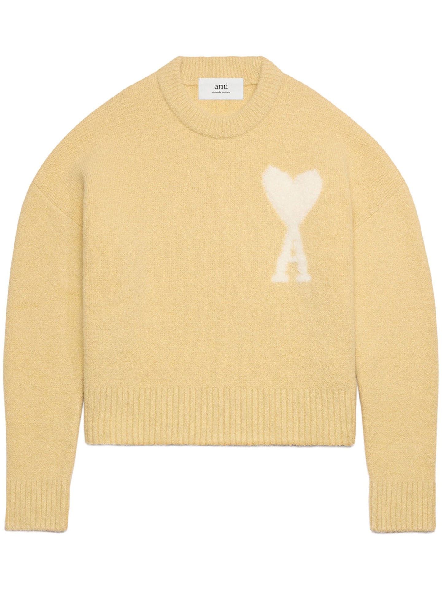 AMI Pull Ami de Coeur en Alpaga Creme vanille