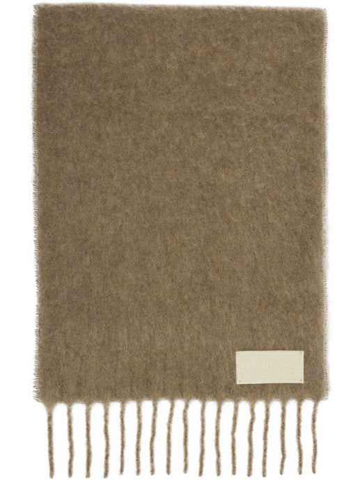 AMI Echarpe Ami Oversize en Alpaga Taupe