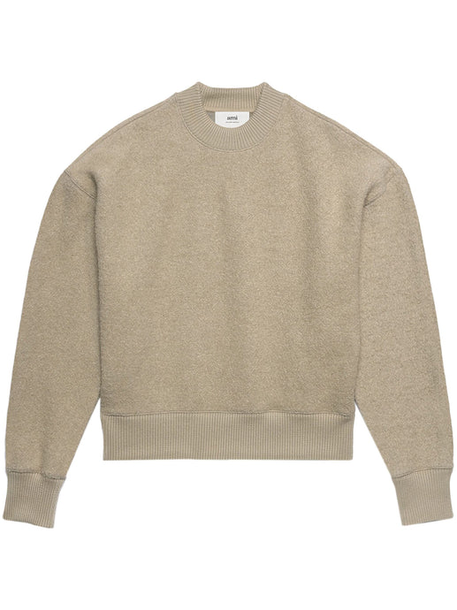 AMI Sweatshirt Polaire en Laine Argile