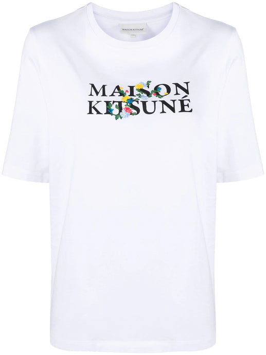 Maison Kitsuné T-shirt Flowers Comfort White