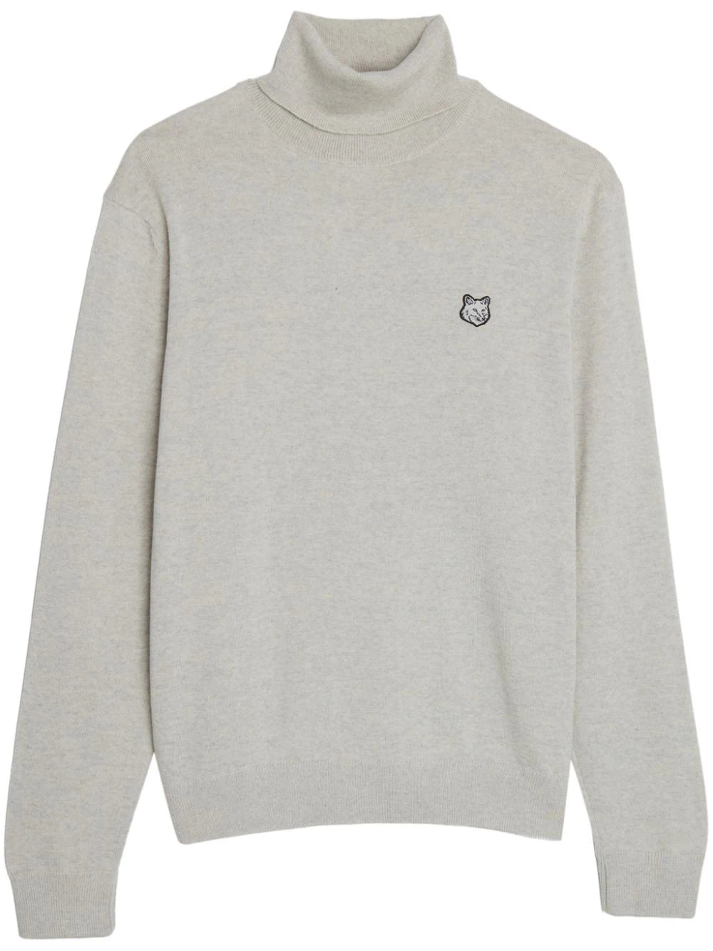 Maison Kitsuné Pull Col roule Fox Head Bold Light grey