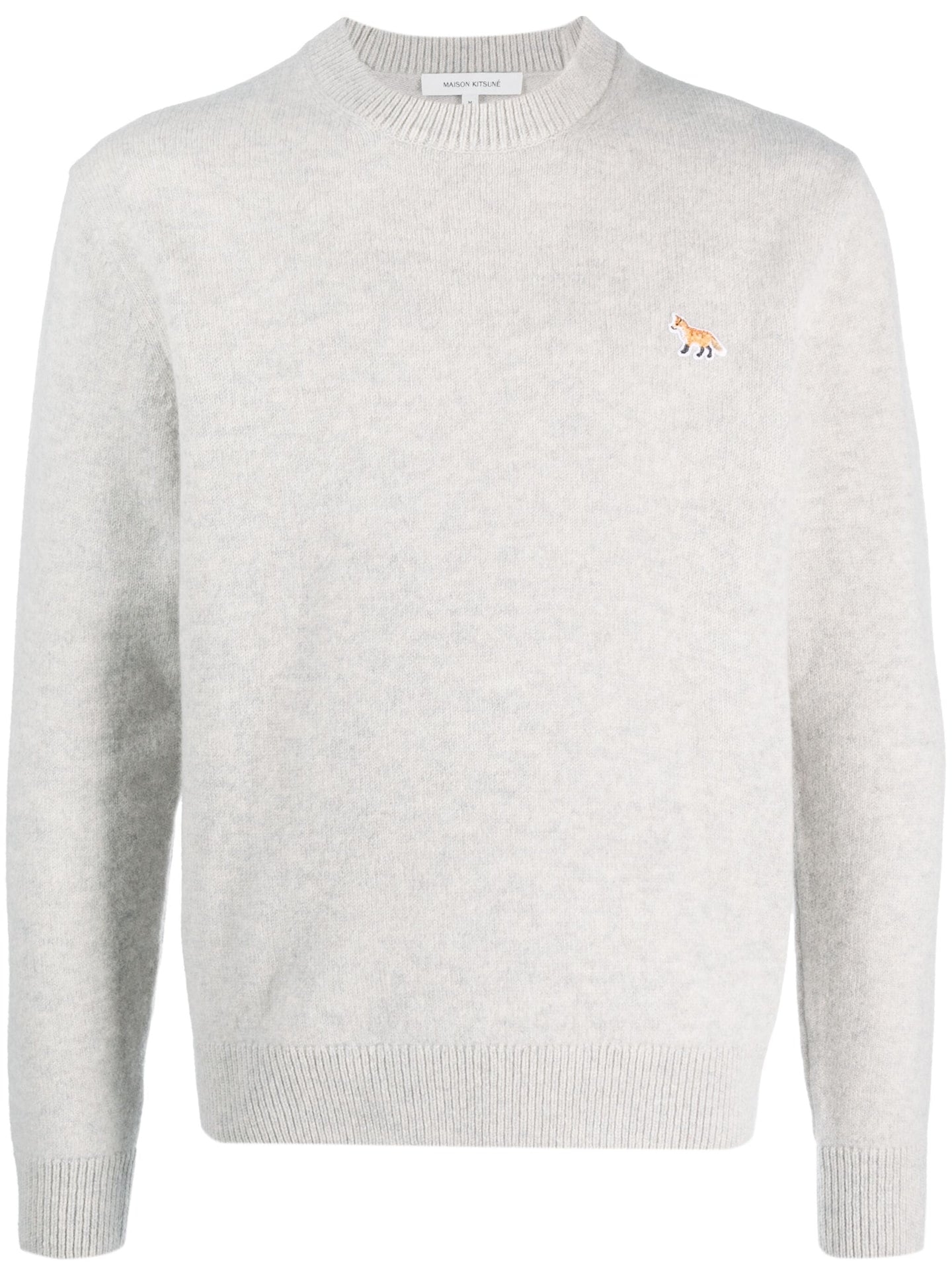 Maison Kitsuné Pull Baby Fox en Laine Light grey