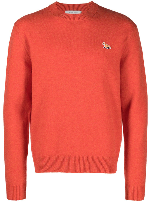 Maison Kitsuné Pull Baby Fox en Laine Rust