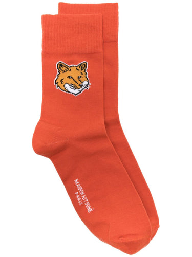 Maison Kitsuné Chaussettes Fox Head Rust