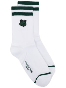 Maison Kitsuné Chaussettes Bold Fox Head Green