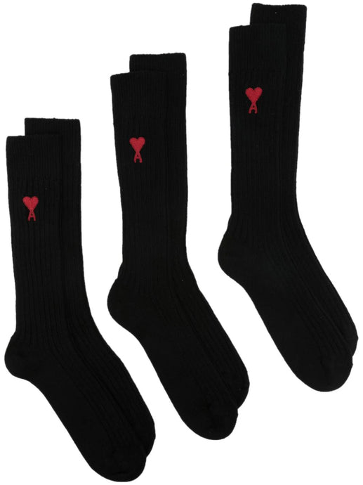 AMI Trio de Chaussettes Ami de Coeur Noir