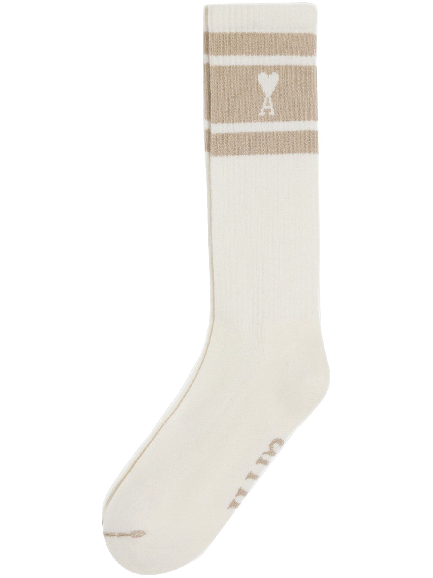 AMI Chaussettes Rayures Ami de Coeur Beige