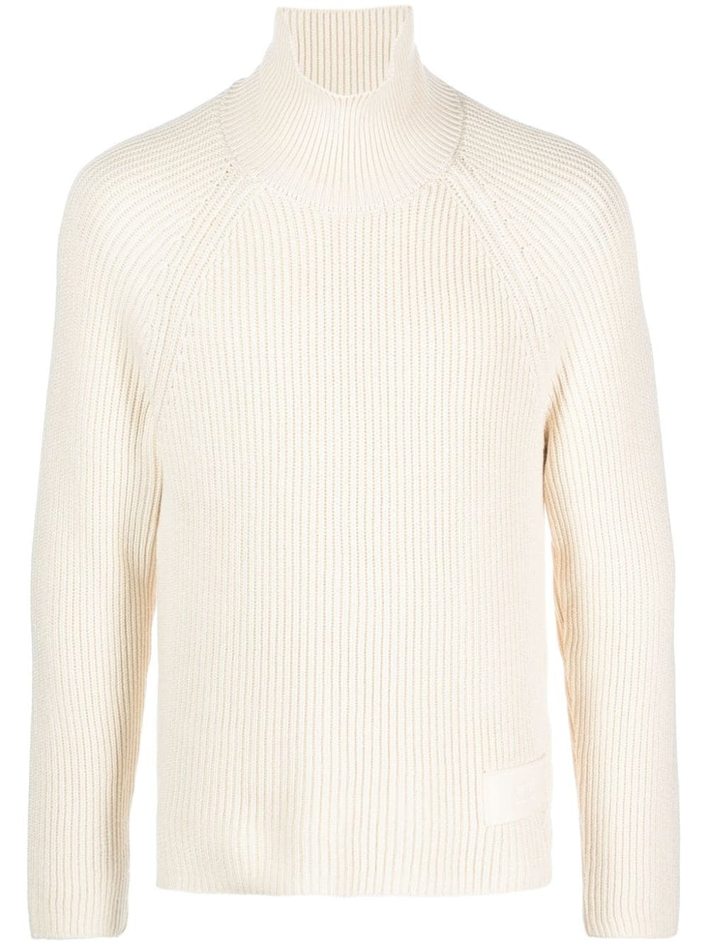 AMI Pull Col roulé en Laine Coton Ivoire