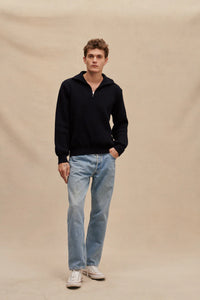 Le Minor Pull Camionneur en Laine Marine