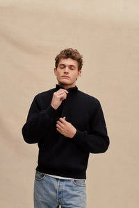 Le Minor Pull Camionneur en Laine Marine
