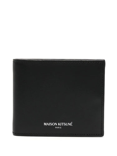 Maison Kitsuné Portefeuille en Cuir Noir