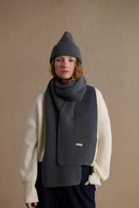Le Minor Bonnet Mixte en Laine Mérinos Gris Fonce