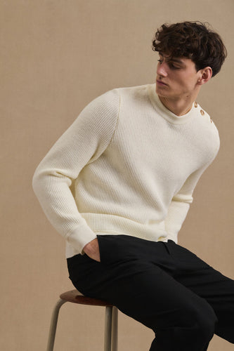 Le Minor Pull Yacht en Laine Mérinos Ecru