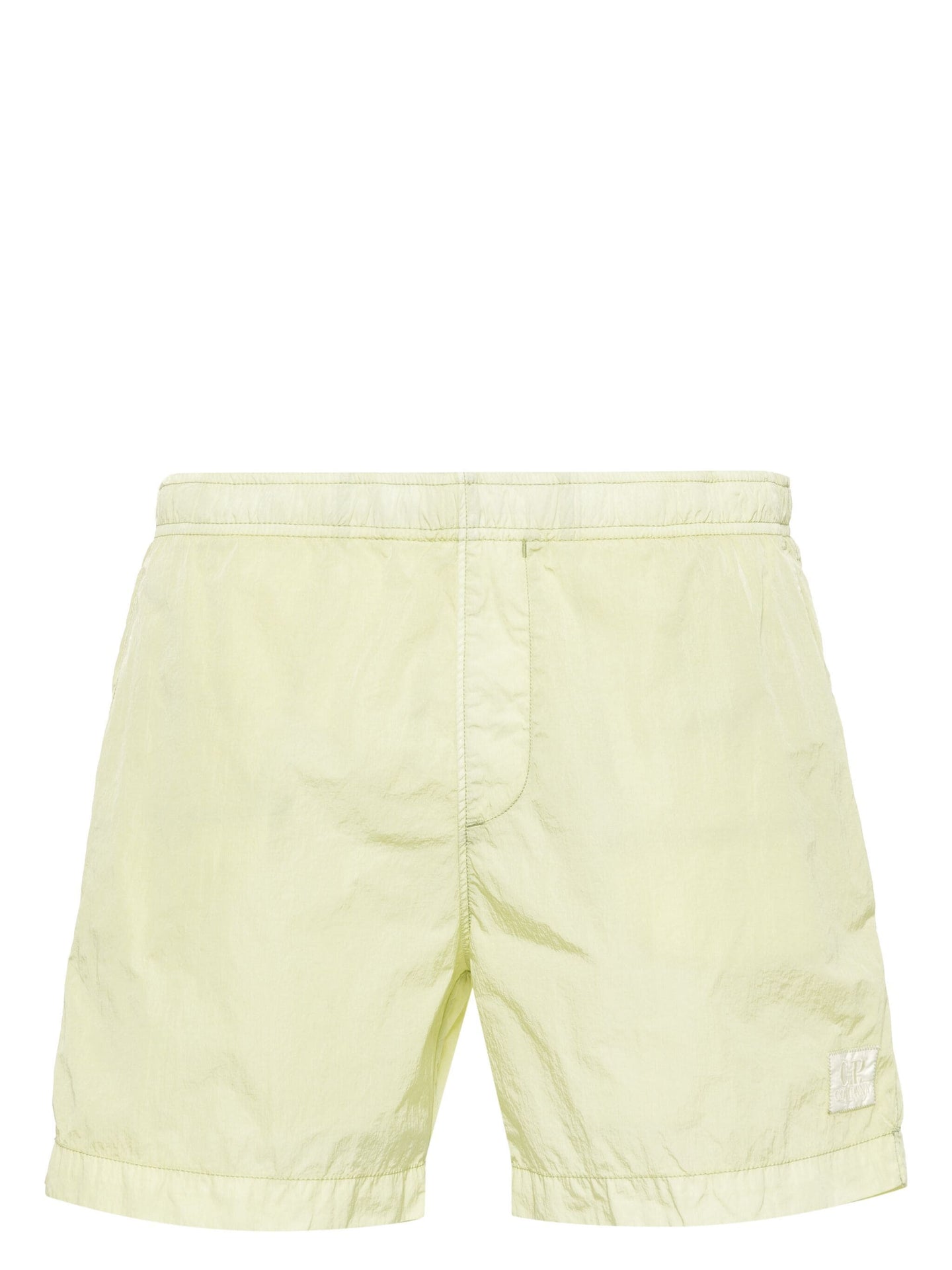 C.P. Company Short de Bain Patch logo White pearl