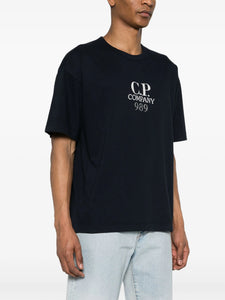 C.P. Company T-shirt Logo Broderie Total eclipse