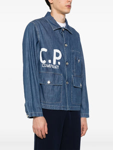 C.P. Company Veste en Jean Logo Stone bleach