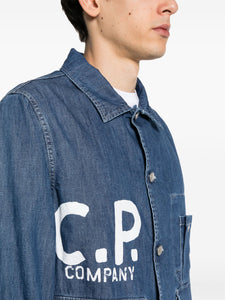 C.P. Company Veste en Jean Logo Stone bleach