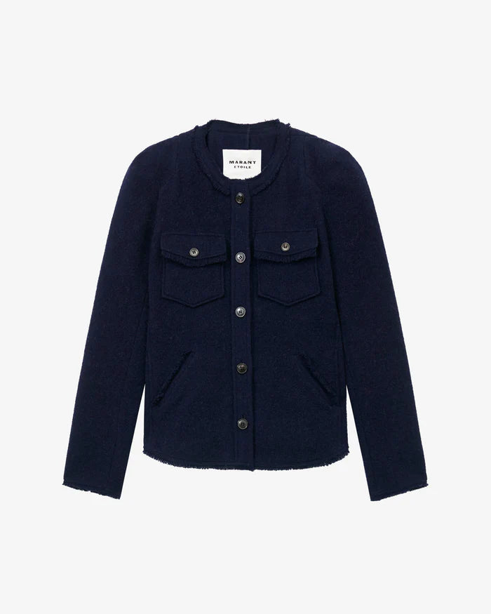 Blazer Femme Isabel Marant - Bleu Marine/Noir - Taille FR34/IT40 - Garniture Bouton Unique - Neuf