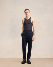 Charger l&#39;image dans la galerie, AMI Pantalon Taille Elastiquée en Laine Bleu Marine