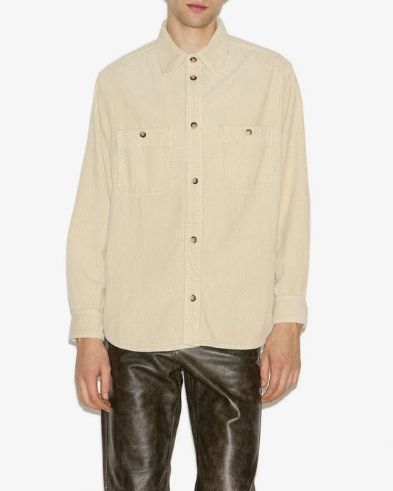 Isabel Marant Chemise en Velours Nario Ecru