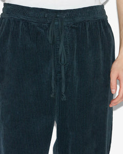 Isabel Marant Pantalon Nirlen en Velours Storm Blue
