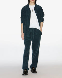 Isabel Marant Pantalon Nirlen en Velours Storm Blue