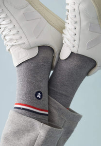 Le Slip Français Chaussettes Lucas Drapeau plus Gris