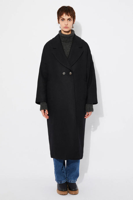 Rita Row Manteau Cedar en Laine Black