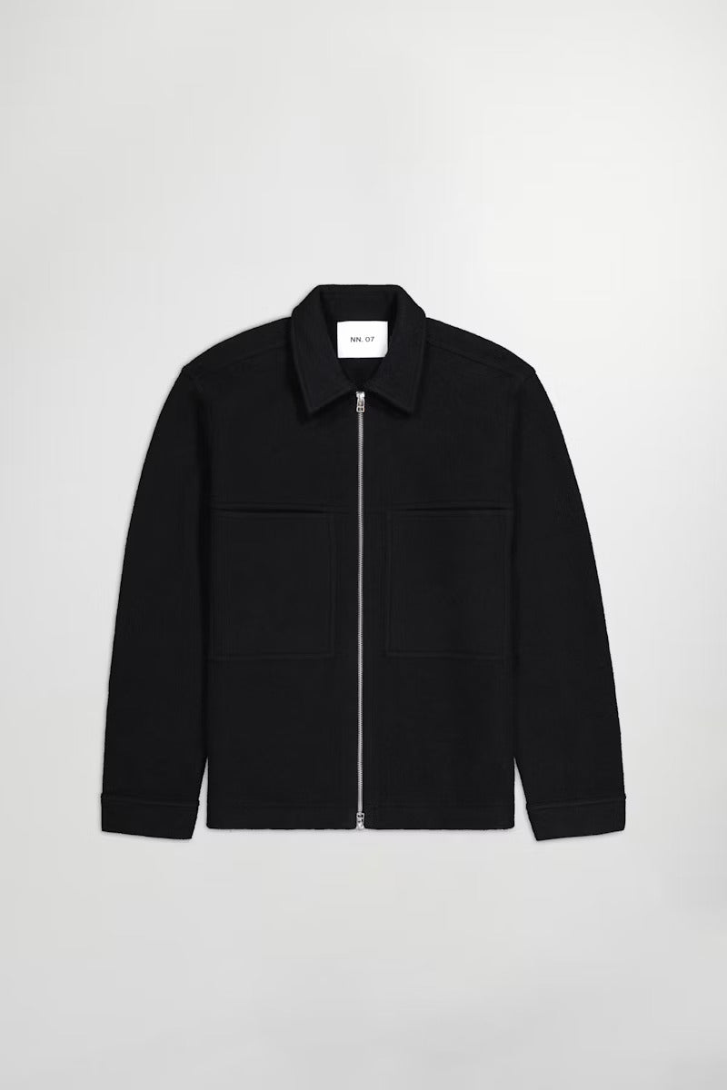 NN07 Veste Isak Zip en Laine Black