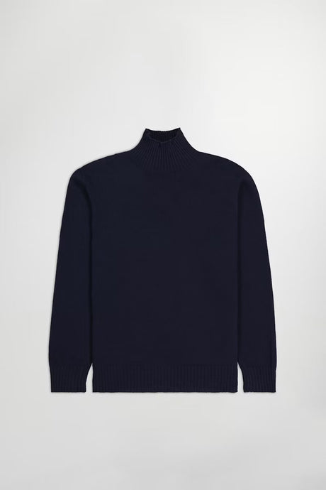 NN07 Pull Clark Col montant en Laine Navy
