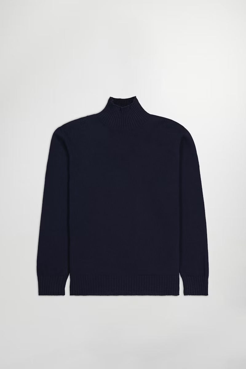 NN07 Pull Clark Col montant en Laine Navy