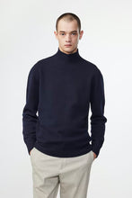 Charger l&#39;image dans la galerie, NN07 Pull Clark Col montant en Laine Navy