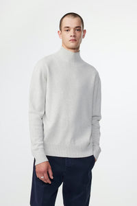 NN07 Pull Clark Col montant en Laine Light grey