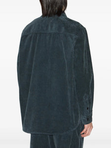 Isabel Marant Chemise en Velours Nario Storm Blue