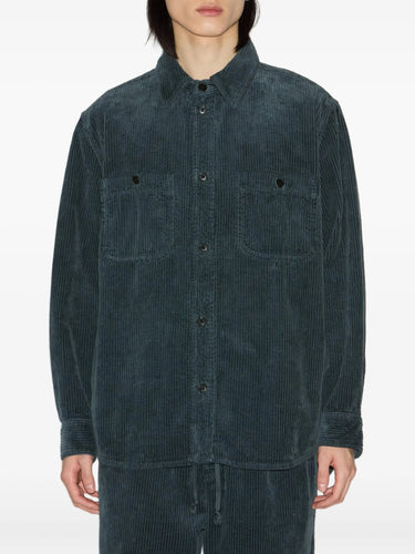 Isabel Marant Chemise en Velours Nario Storm Blue