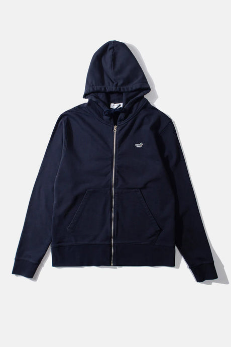 Edmmond Studios Hoodie Duck Patch Zip Navy