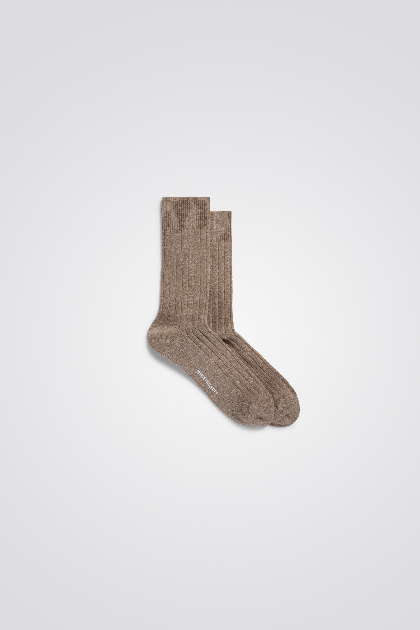 Norse Projects Chaussettes Bjarki Neps Wool Rib Khaki